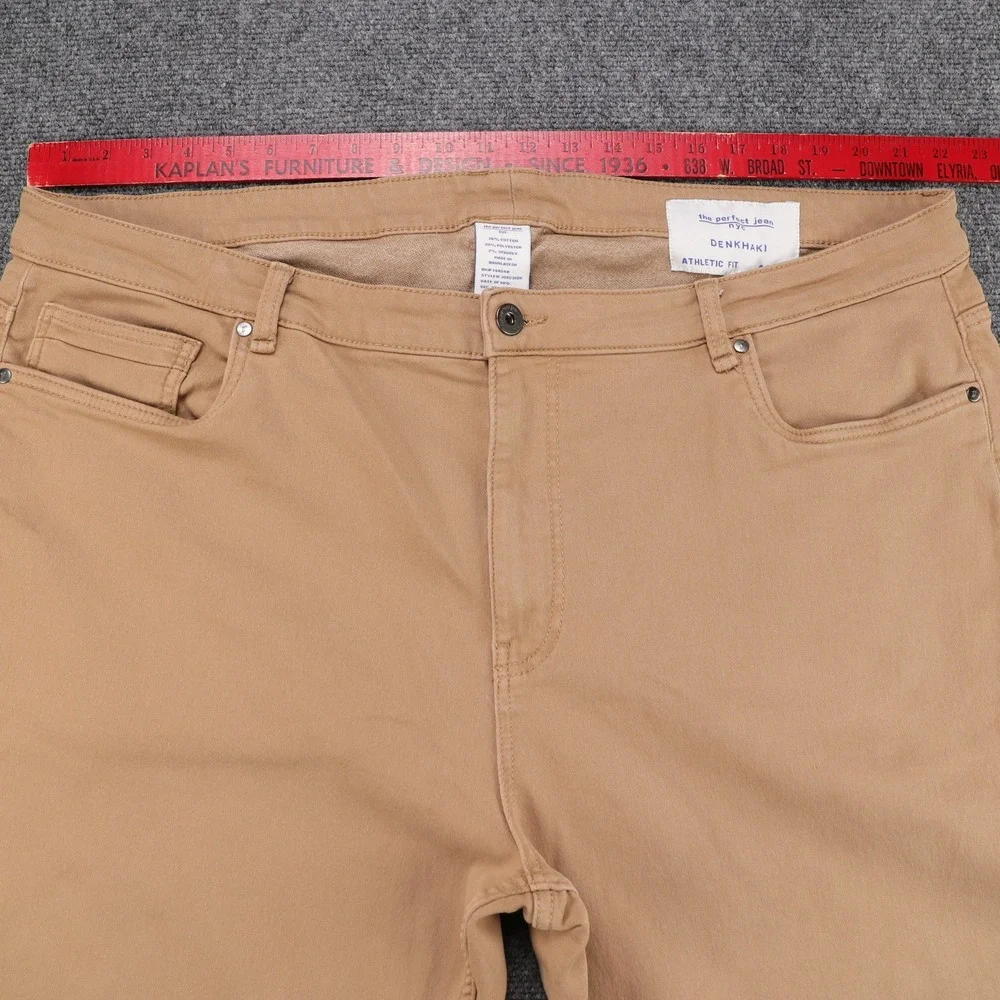 The Perfect Jean NYC Denkhaki Athletic Fit Khaki Tan Pants‎ 44x32 J09V3DDK Mens